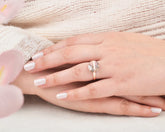 Pink Opal Ring - Natural Gemstone Ring - Silver Handmade Ring - 12mm Rose Gold Ring - Gift for niece - Jewelry for healing -Trendy Jewelry